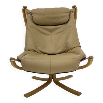 Falcon Leather Lounge Chair by Sigurd Ressel for Vatne Møbler, 1970s