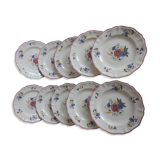 Lot 10 flat plates Digoin Sarreguemines Agreste