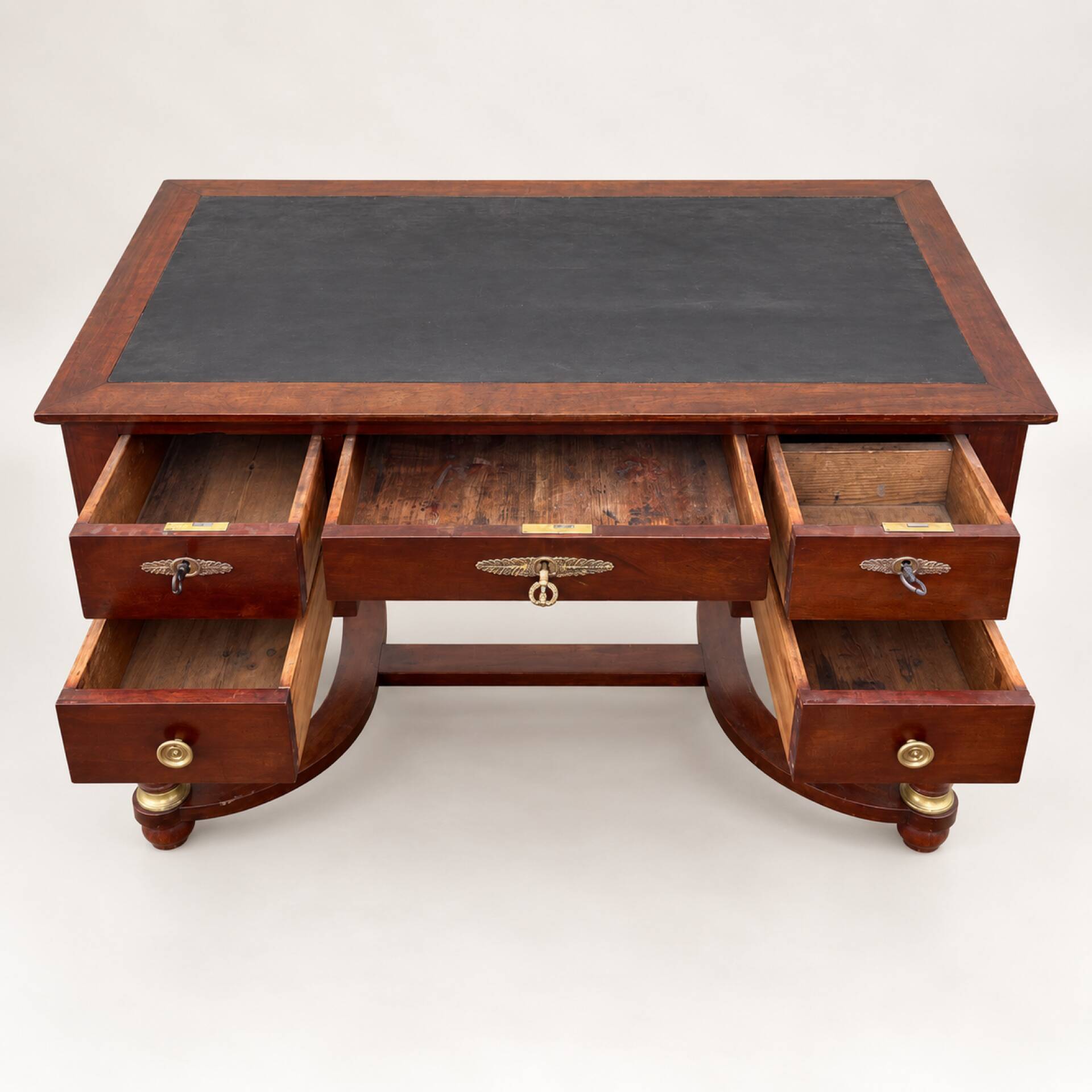 Empire style flat desk in mahogany