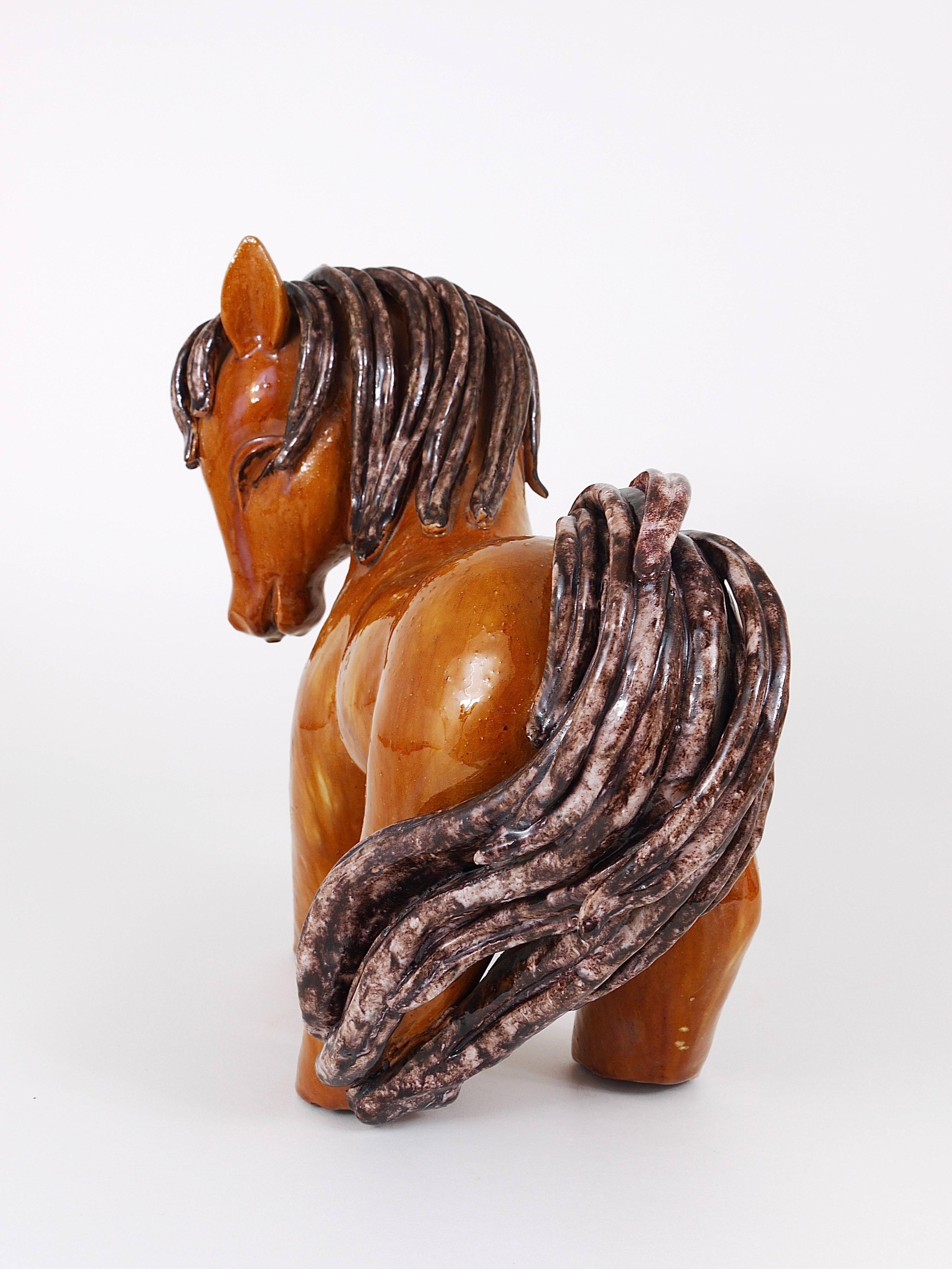 Walter Bosse Large Ceramic Horse Sculpture, Austria, 1950s
