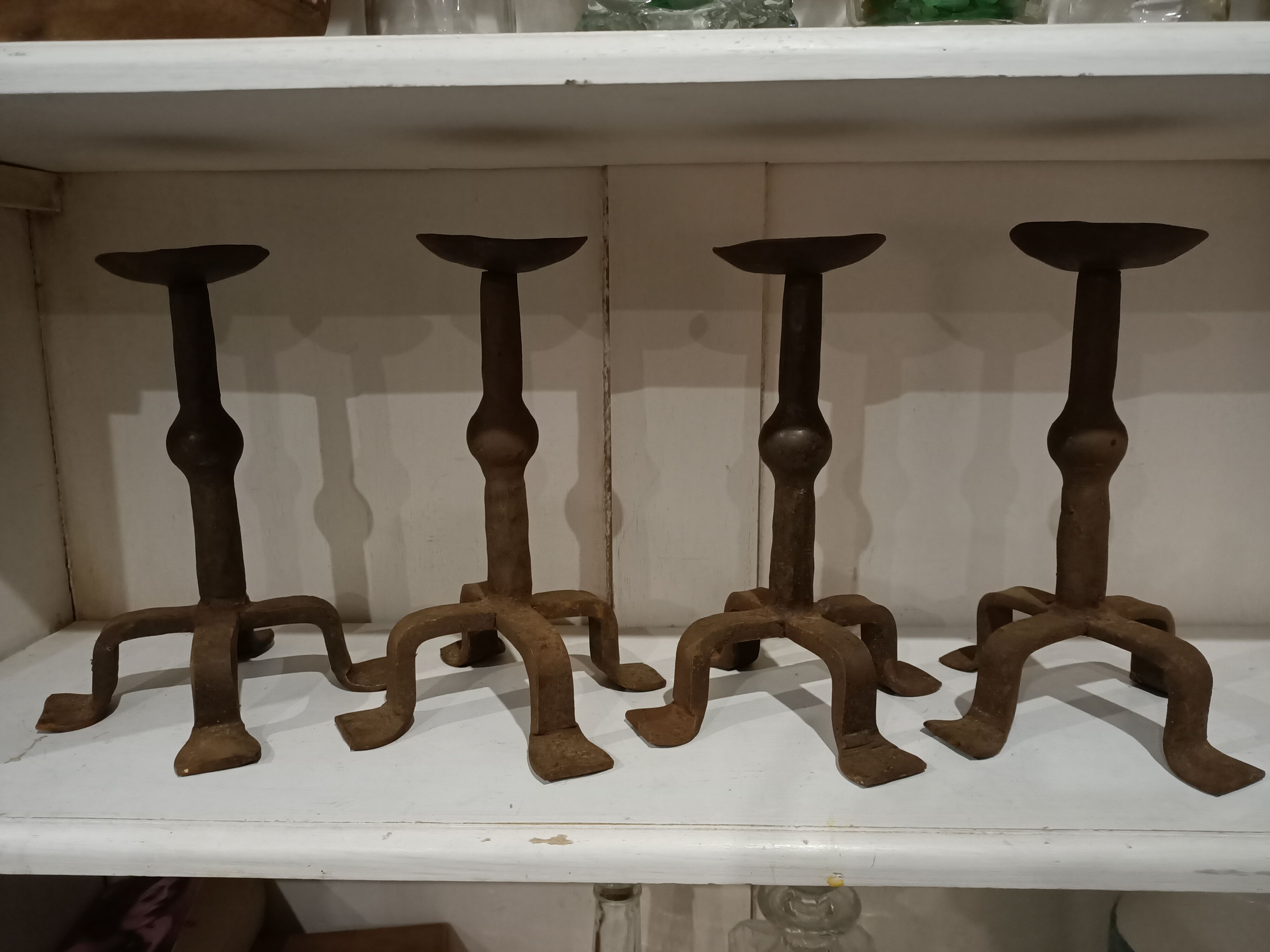 Set 4 steel candle holders