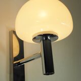 Paire d'appliques chrome et verre années 70