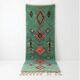 Bohémian green Berber hallway rug 75 x 280 cm