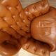 Pair of leather chesterfield chairs