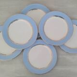 Flat Plates in Faience Café Gilbert by Moulin des Loups Vintage