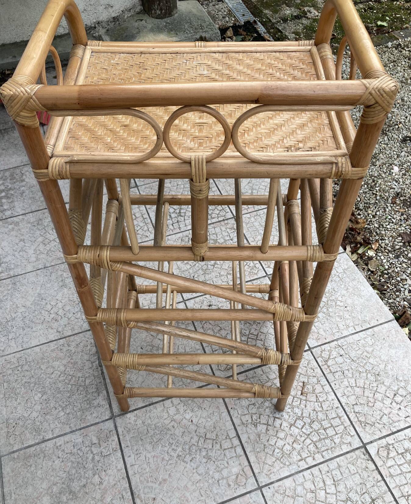 Vintage rattan chiffonier