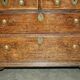 Ancient Georgian writing desk circa 1760 with a leather top.