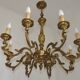 French Antique Traditional Bronze 8 Light Chandelier Acanthus Detail 5566