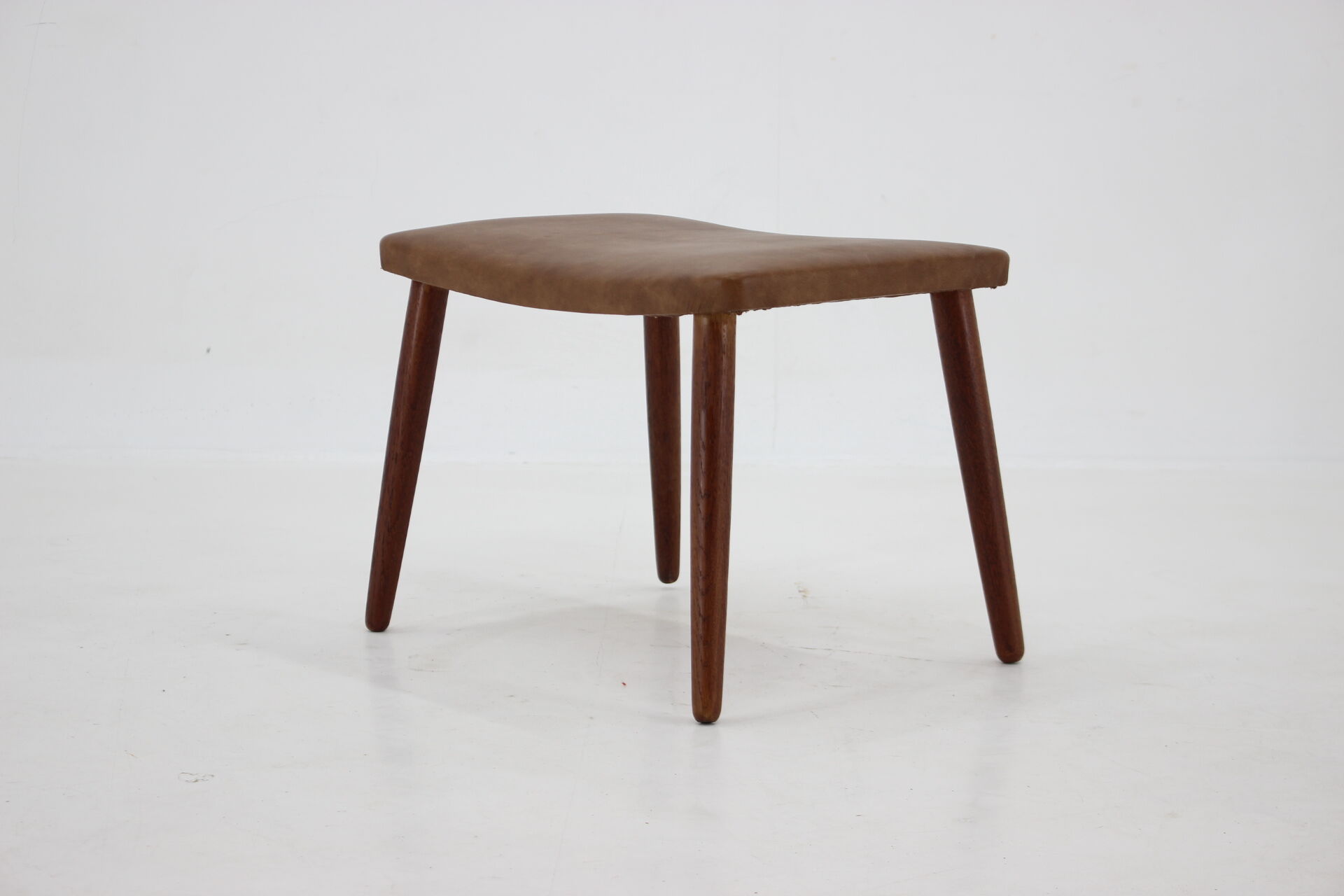 Tabouret en cuir des années 1960, Danemark
