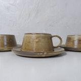 3 stoneware cups
