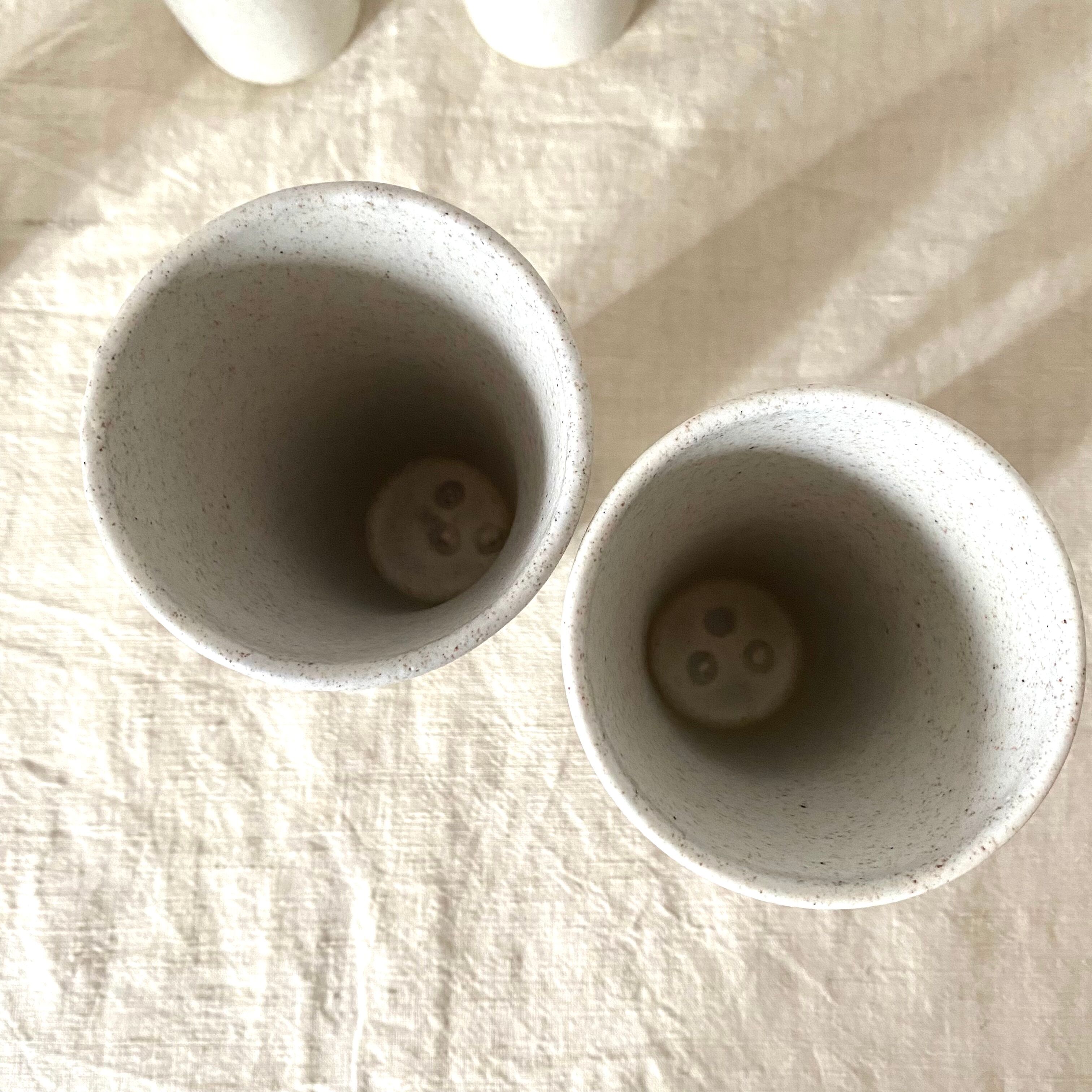 Glasses in vintage floral stoneware