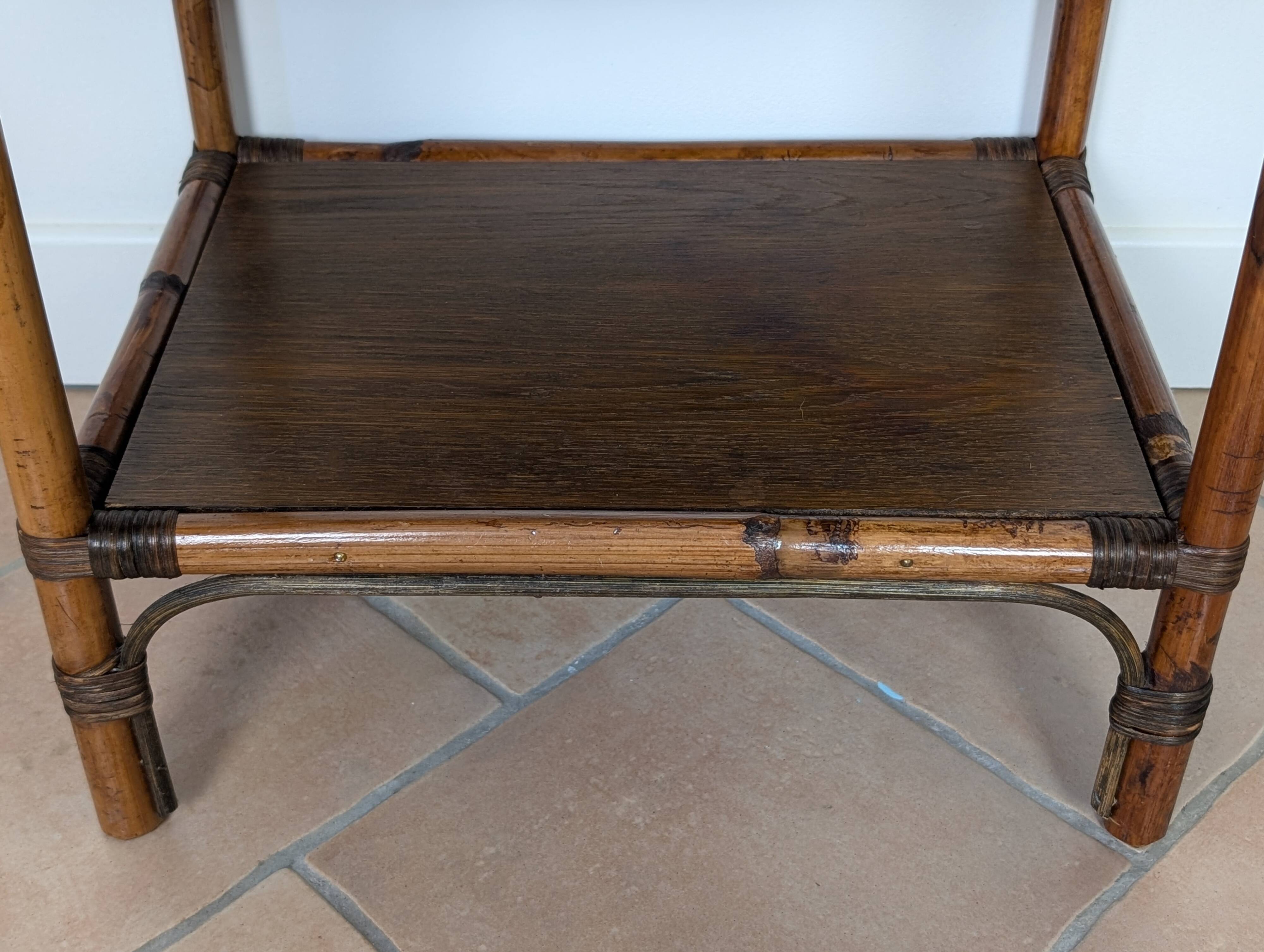 Pair of rattan bedside tables