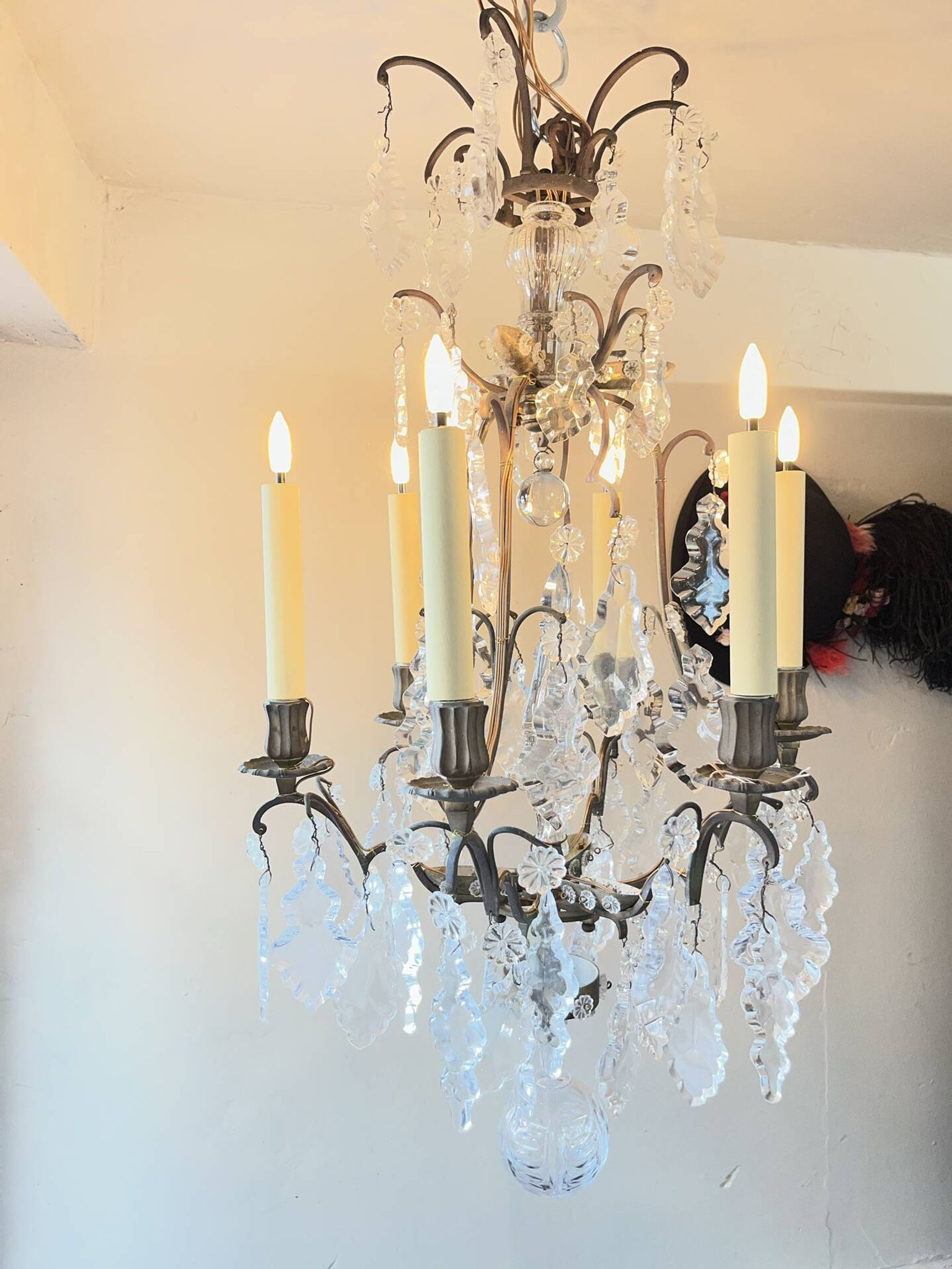 Crystal pendant chandelier 19th century