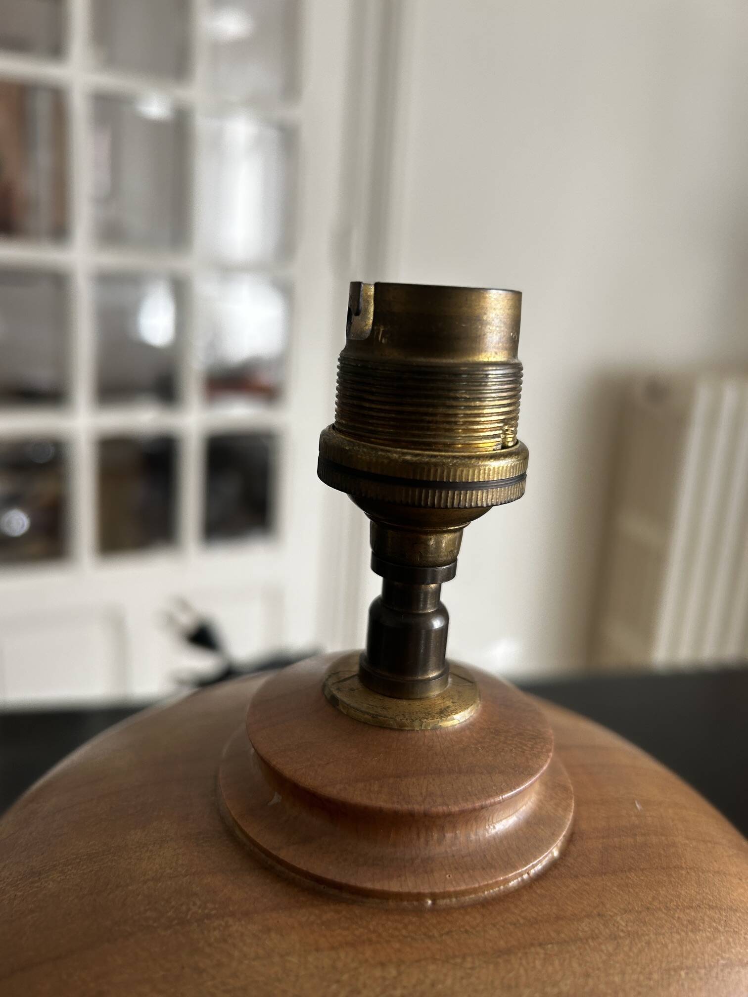 solid wood lamp from the 1960s