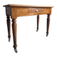 Vintage beech desk with a linoleum top and drawer.