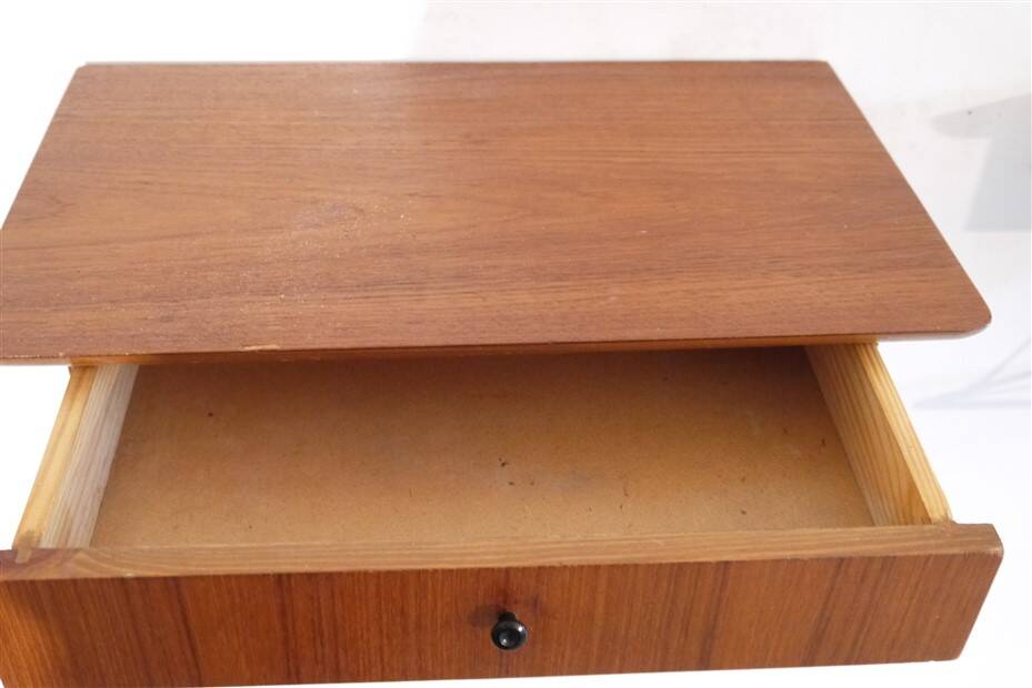 Pair of hanging teak bedside tables, 1960s