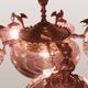 Large Gothic brass chandelier with 6 lights, 1940s.