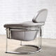 Fauteuil en cuir avec cadre tubulaire chromé, années 1980