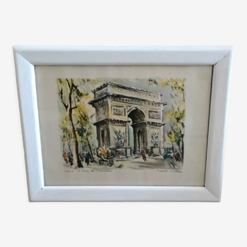 Lithographie Paris Arc de Triomphe