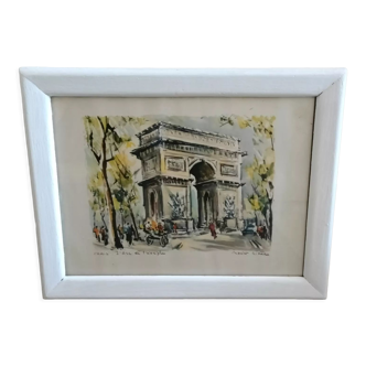 Lithographie Paris Arc de Triomphe