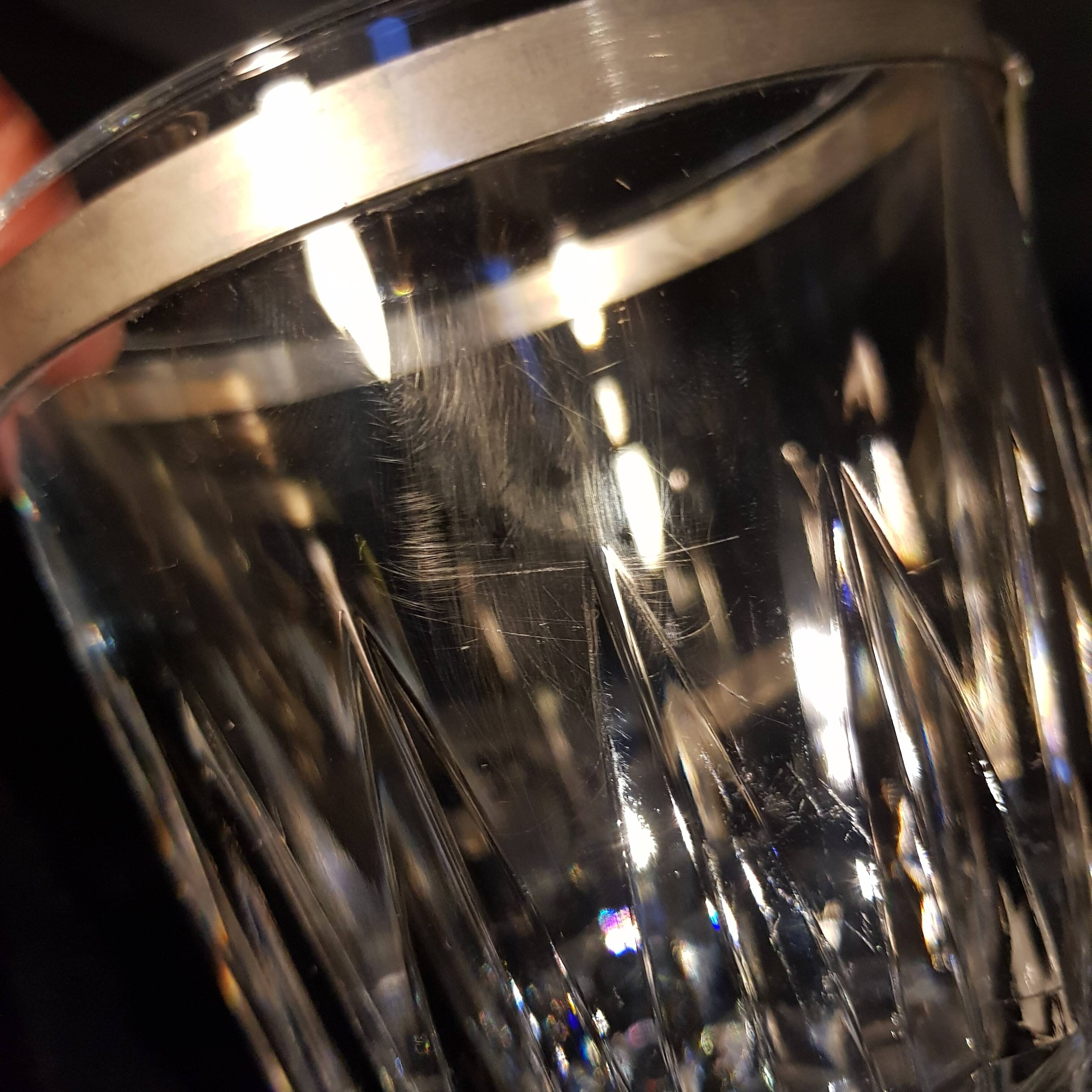 Crystal ice bucket and stainless steel spoon