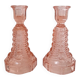 Pair of pink Art Deco candlesticks Luxval