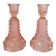 Pair of pink Art Deco candlesticks Luxval