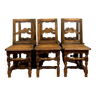Série de 6 chaises Lorraine en chêne massif vers 1850