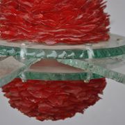 Chandelier design vintage Italian glass 8 branches