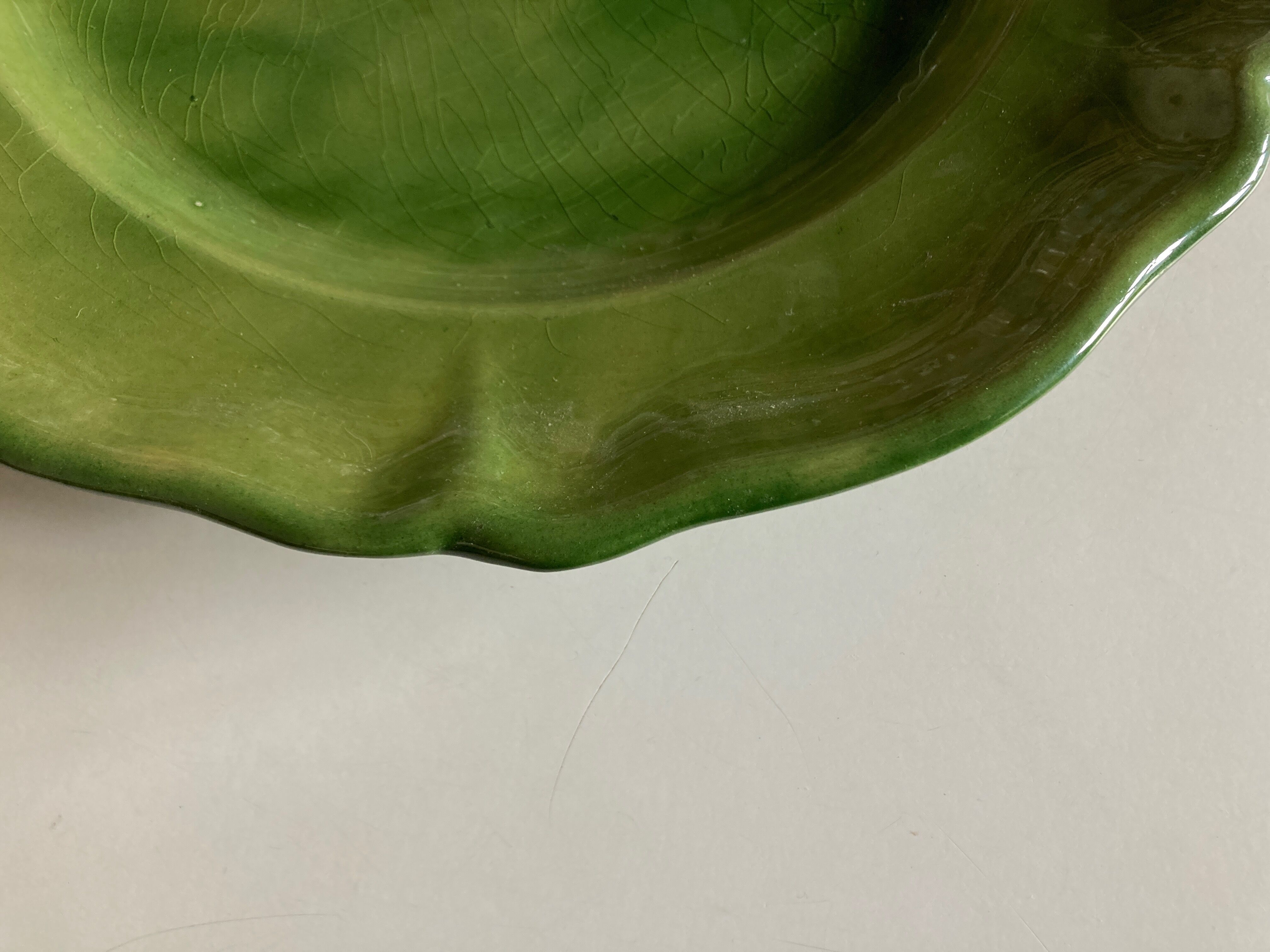 Glazed clay dish Biot verte XXL 1960