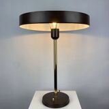 One of the four brown and gold Timor 69 table lamps by Louis Kalff for Philips 1970.