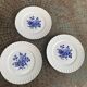 3 assiettes plates luneville France roses bleues vintage