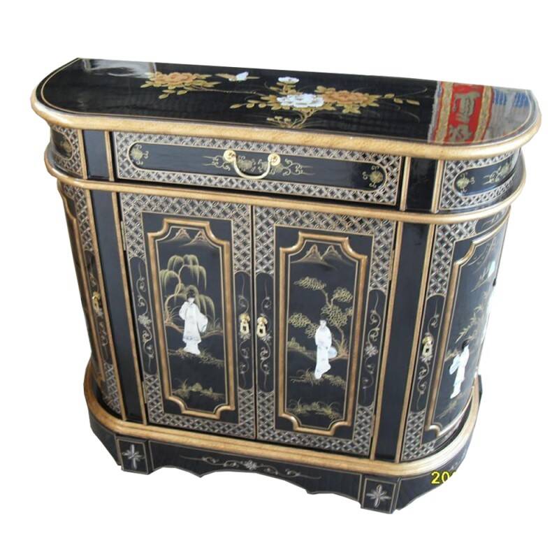 Glossy black lacquer Chinese buffet