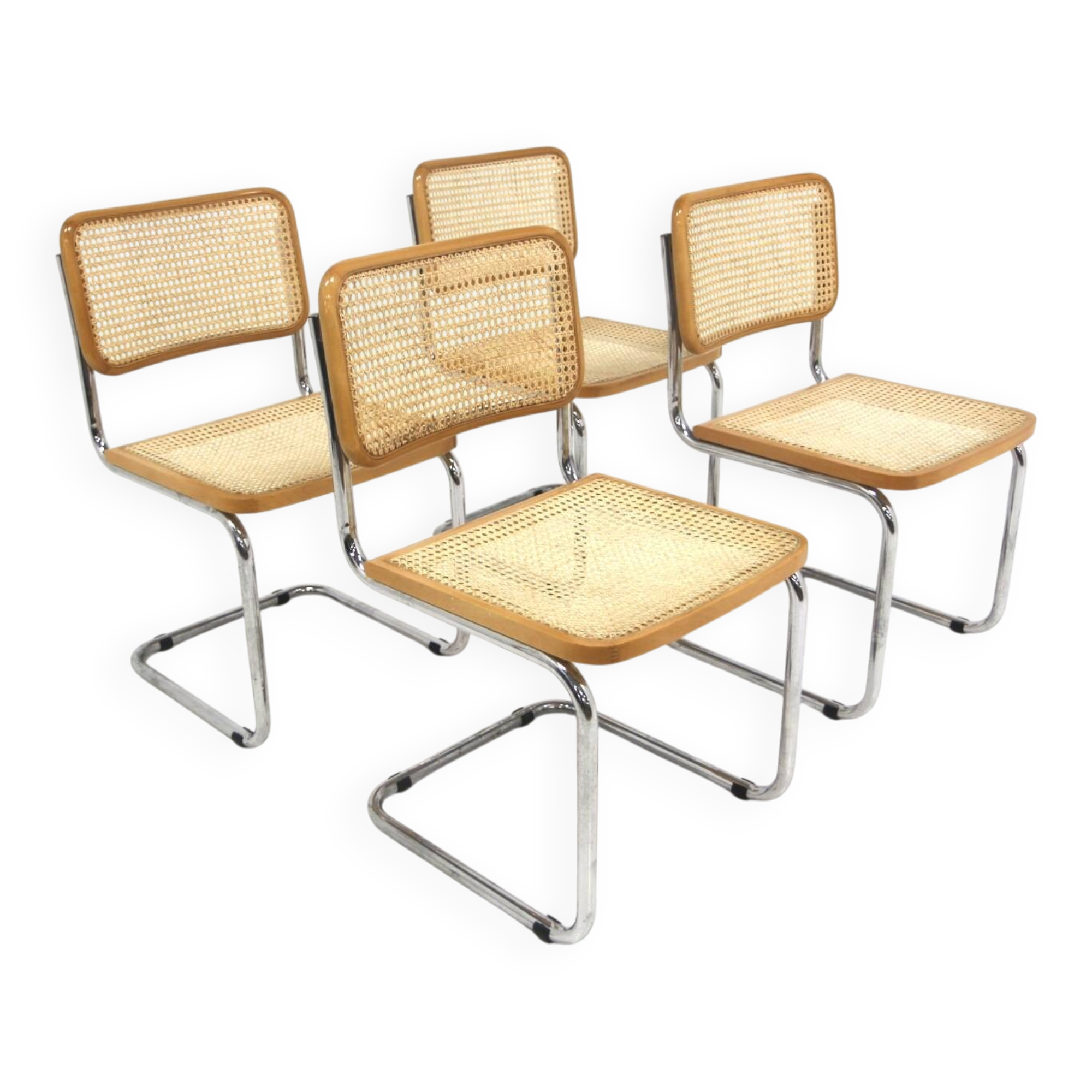 Set of 4 "B32" chairs, Marcel Breuer, Italy, 1990
