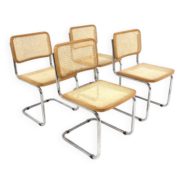 Set of 4 "B32" chairs, Marcel Breuer, Italy, 1990