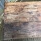 Old coffee table from the Guérandais region in solid oak with 2 front drawers