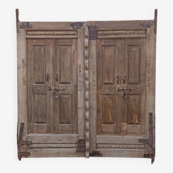 Large old double wooden door