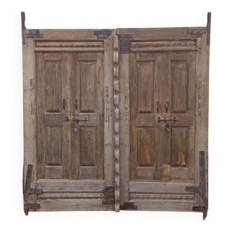 Large old double wooden door