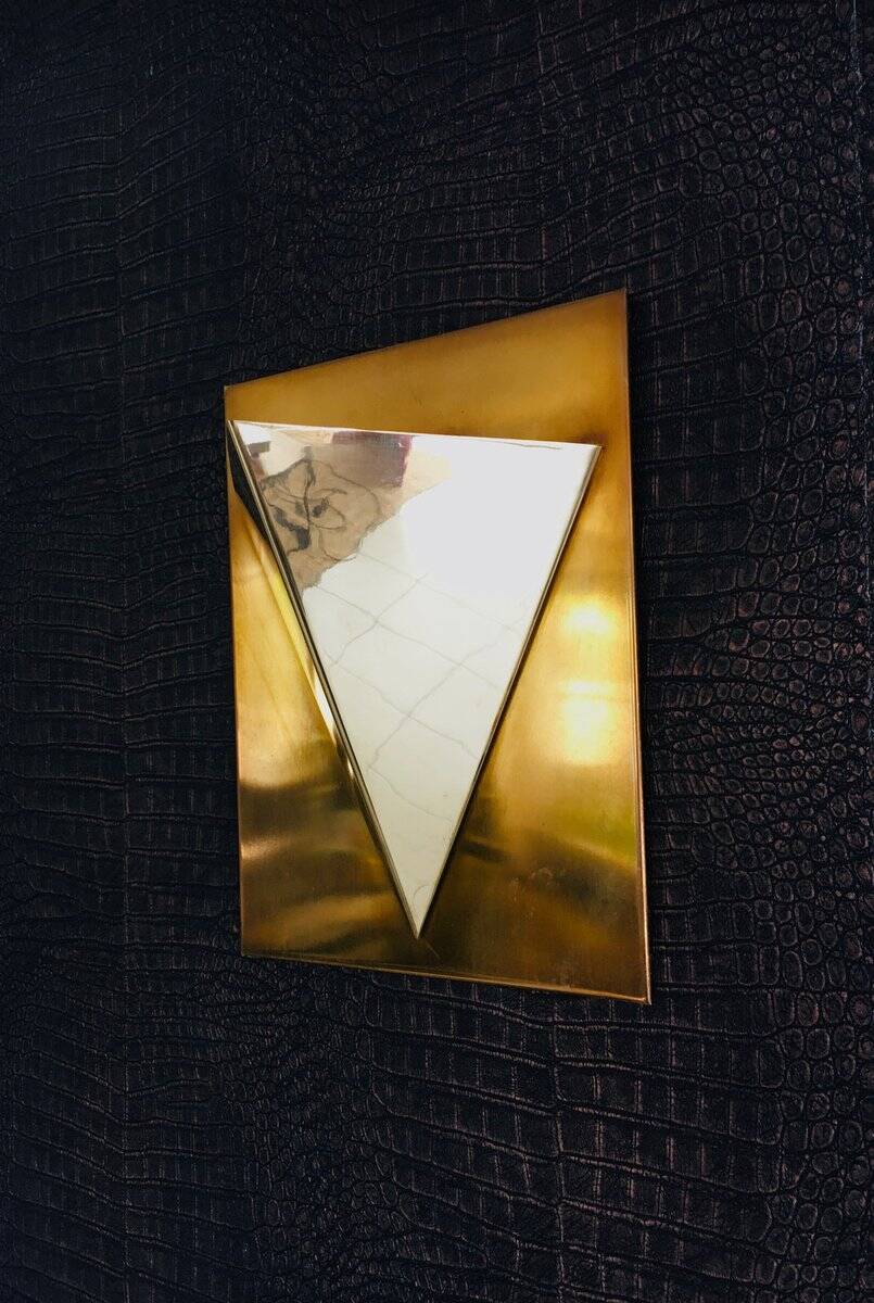 Postmodern Brass Wall Lamp Sconce from Liro, Belgium, 1980s