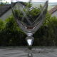 Set of wine glasses engraved glass 1950s.