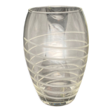 Vase en verre ovale avec spirale ciselée