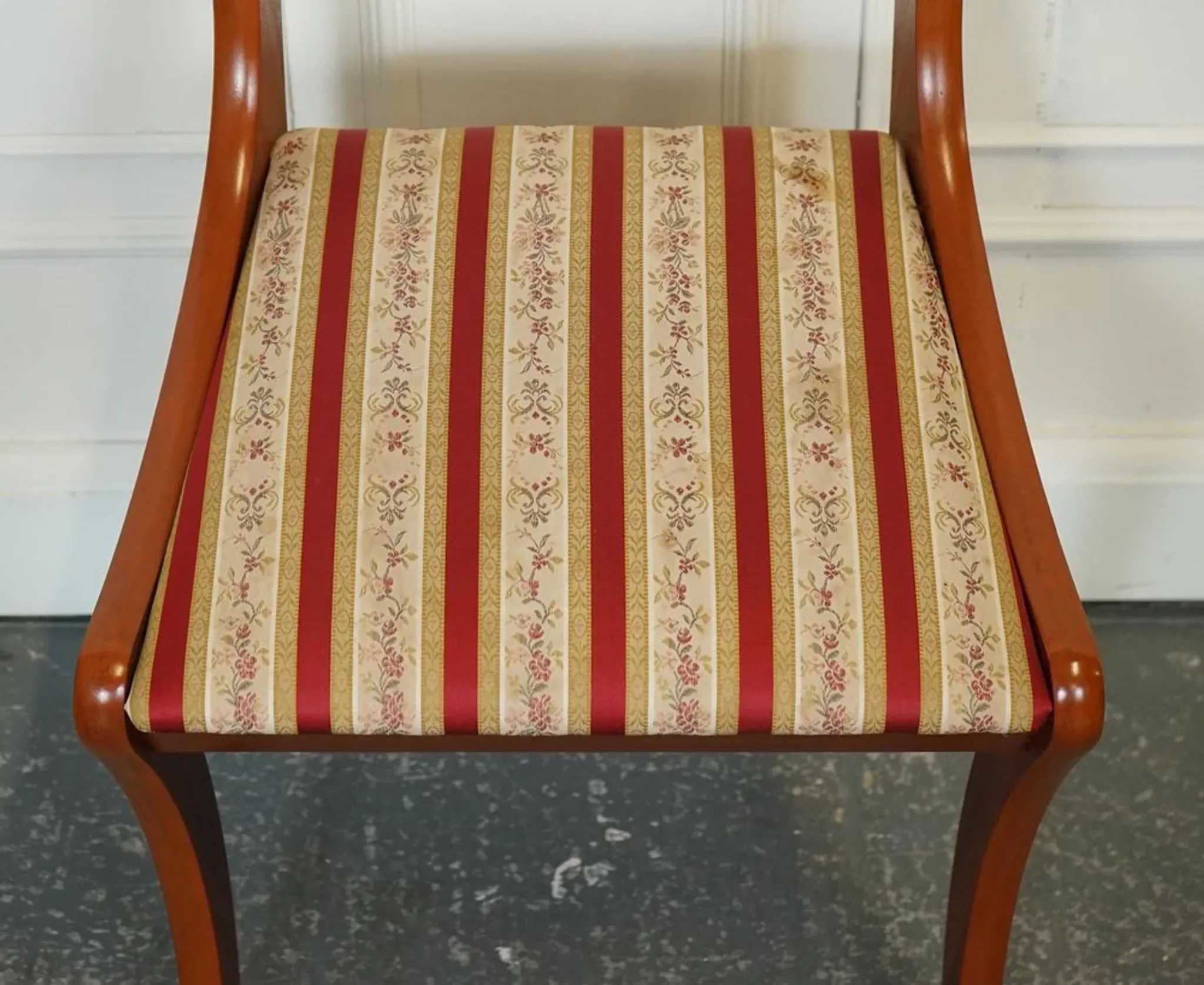 Vintage Yew Wood Dining Chairs, Set of 8