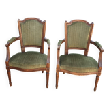 2 fauteuils cabriolet trianon louis xvi