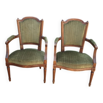 2 fauteuils cabriolet trianon louis xvi