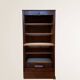 Low curtain cabinet in dark wood