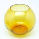Vase moderne du milieu du siècle, en verre jaune, conçu par M. Słaboń, Pologne, années 1970.