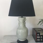 Lampe en céramique vintage vert céladon