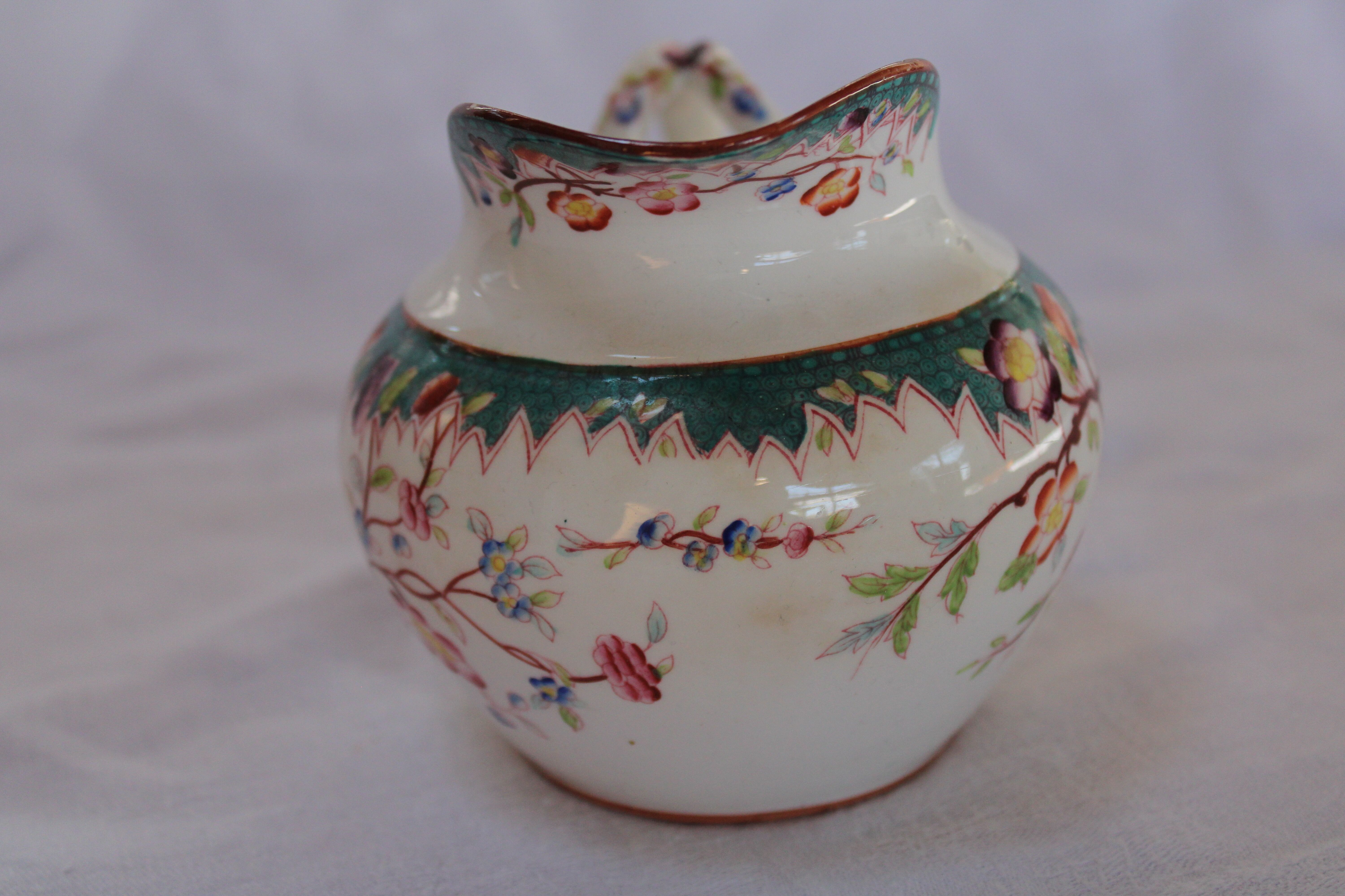 19th Sarreguemines porcelain milk pot