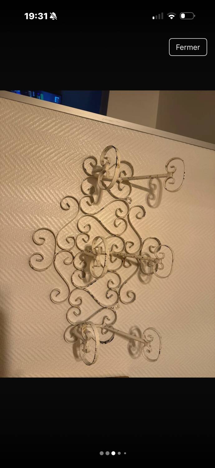 Vintage wrought iron coat rack