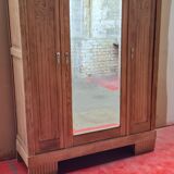 Art deco wardrobe in light oak